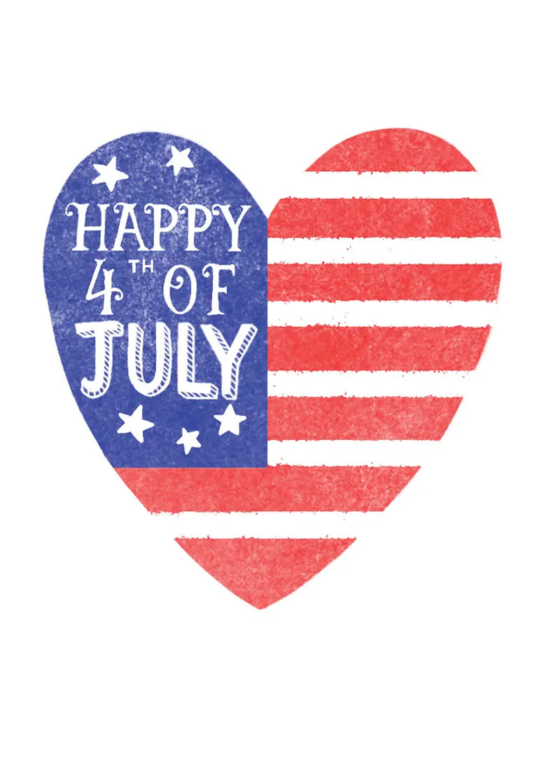 4th of July Heart Card - FreshCut Paper
