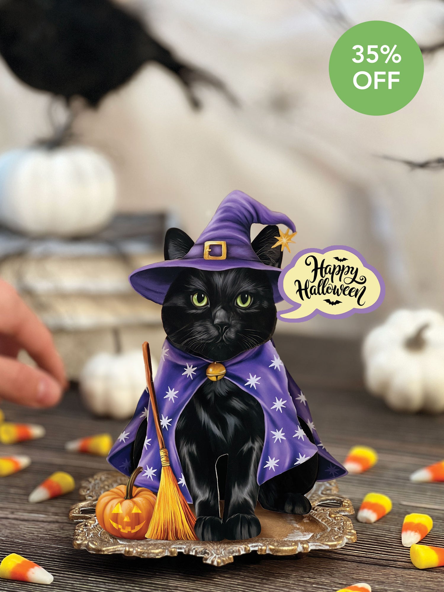 Mini Halloween Cat Pop-Up Card