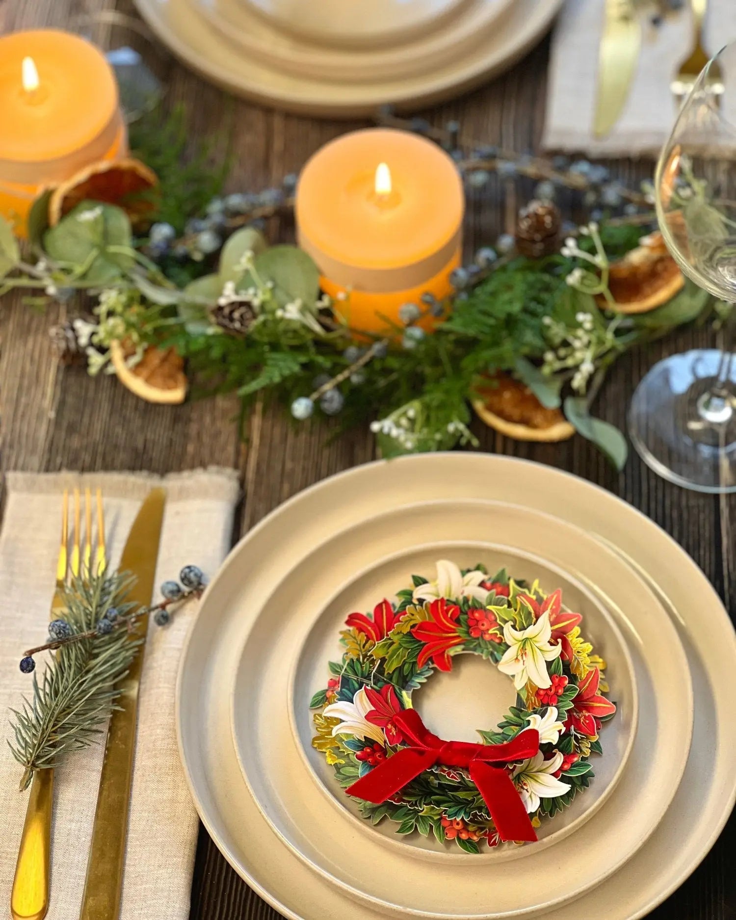 Mini Winter Joy Wreath Tablescape