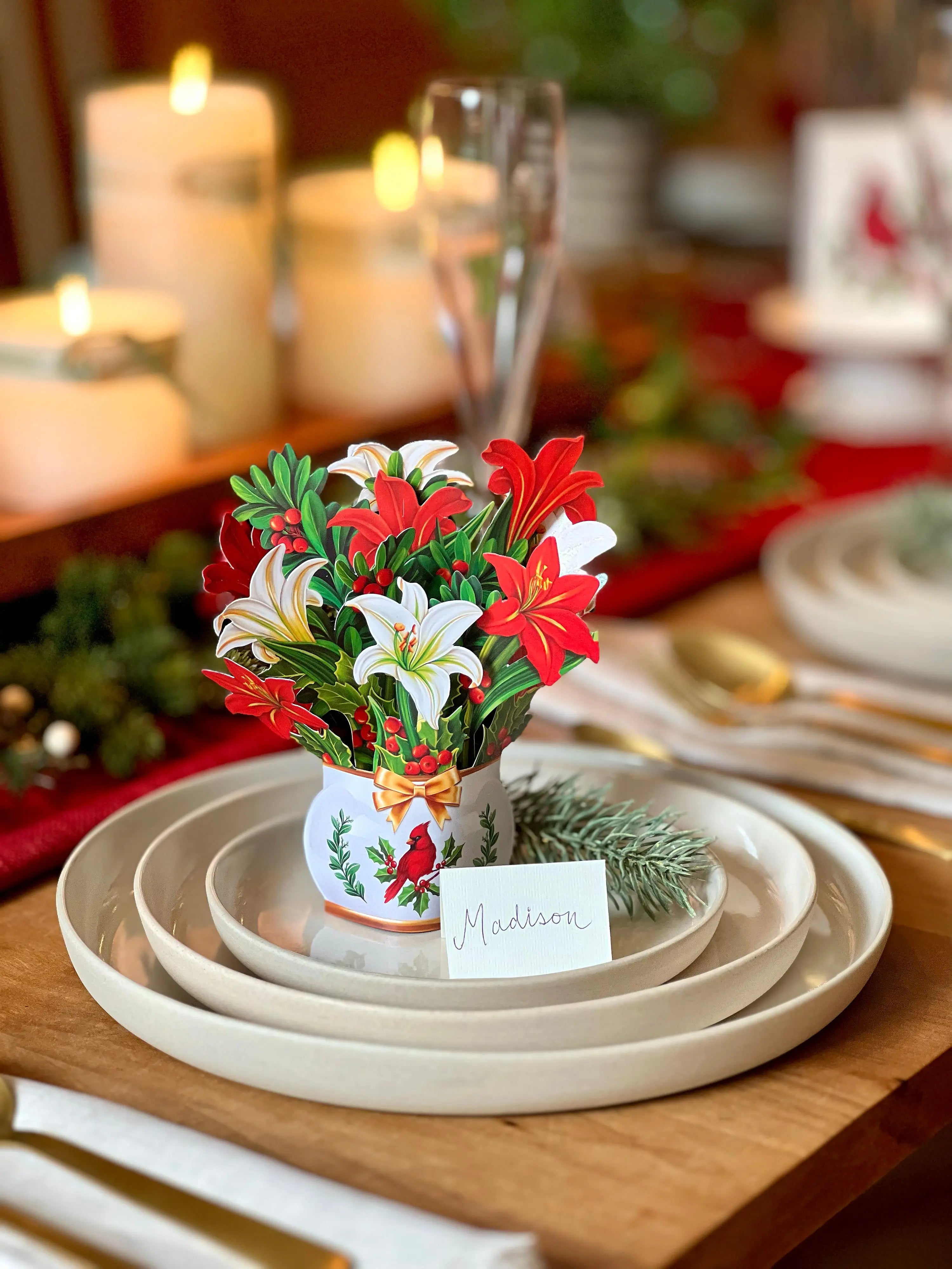 Mini Winter Joy at tablescape