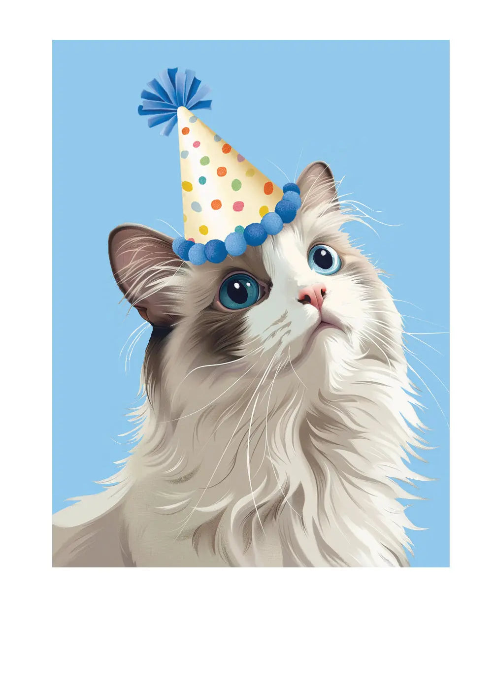Birthday Ragdoll Cat Card Freshcut Paper