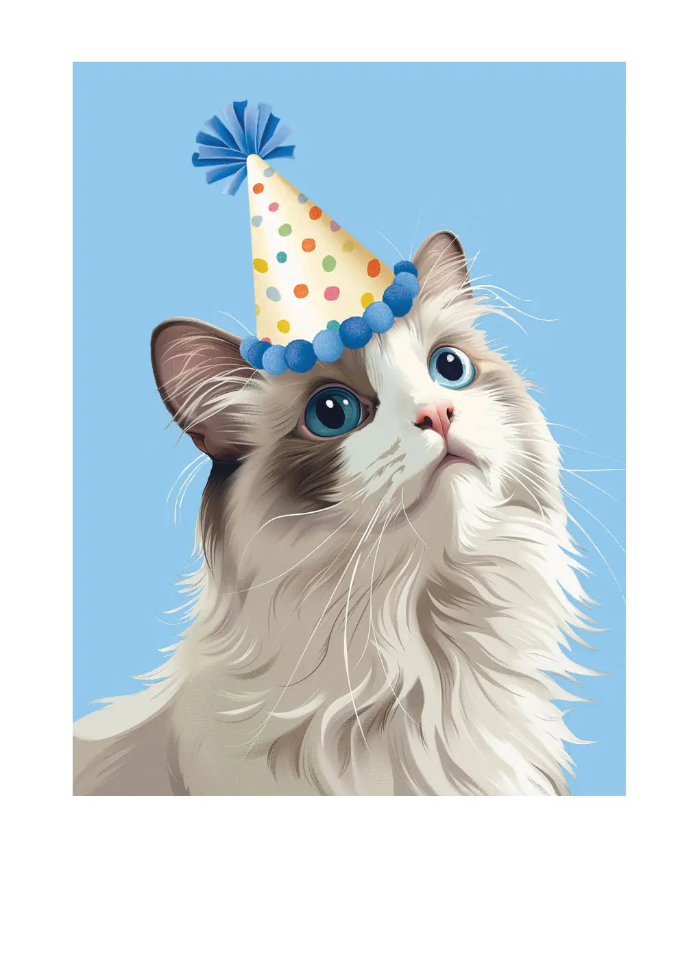 Birthday Ragdoll Cat Card Freshcut Paper