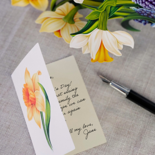 Fresh Cut Paper Greeting Card Bouquet