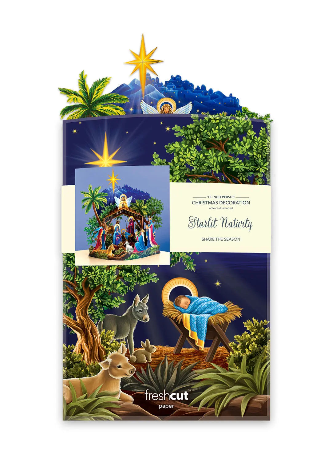 Starlit Nativity Scene with Envelope