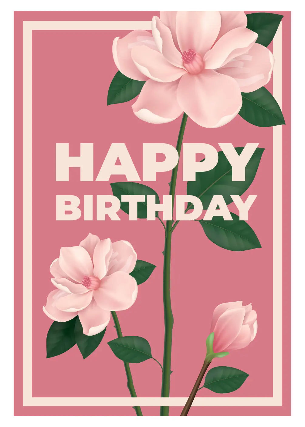 Sweet Magnolia Birthday Card Freshcut Paper