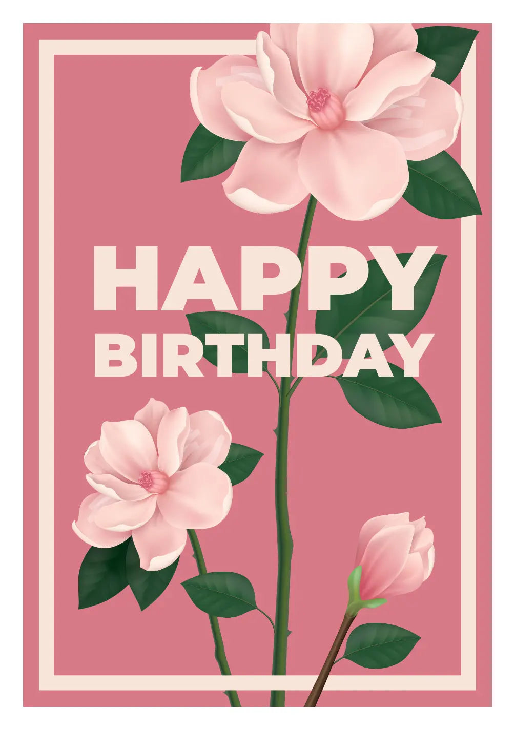 Sweet Magnolia Birthday Card Freshcut Paper