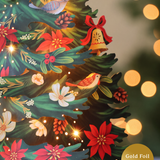 Twinkling Poinsettia Light-Up Tree
