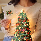 Twinkling Poinsettia Light-Up Tree