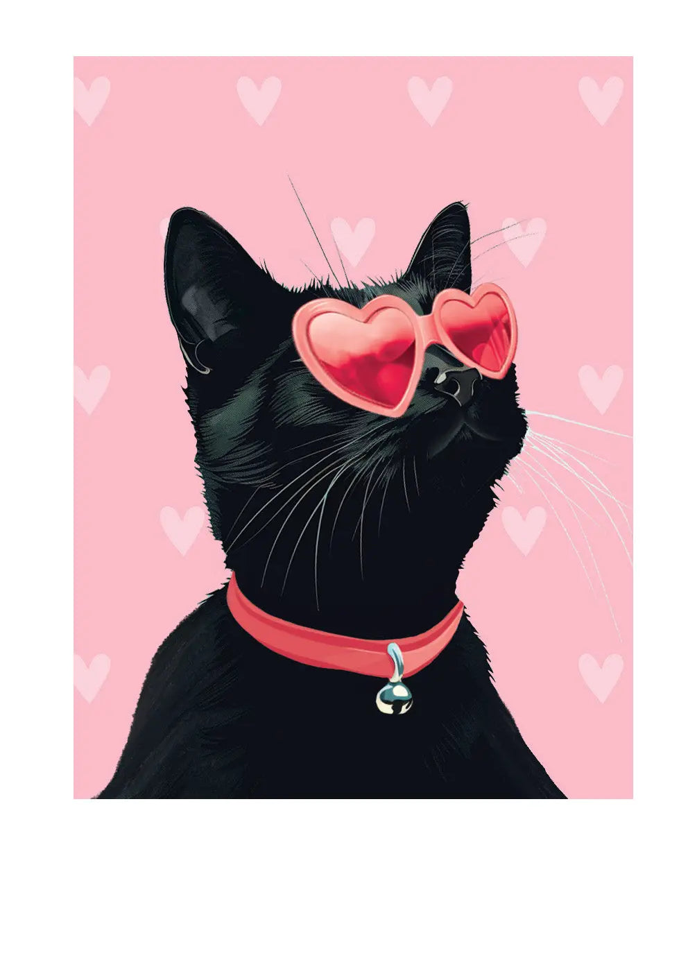 Valentine's Day Black Cat Card - FreshCut Paper