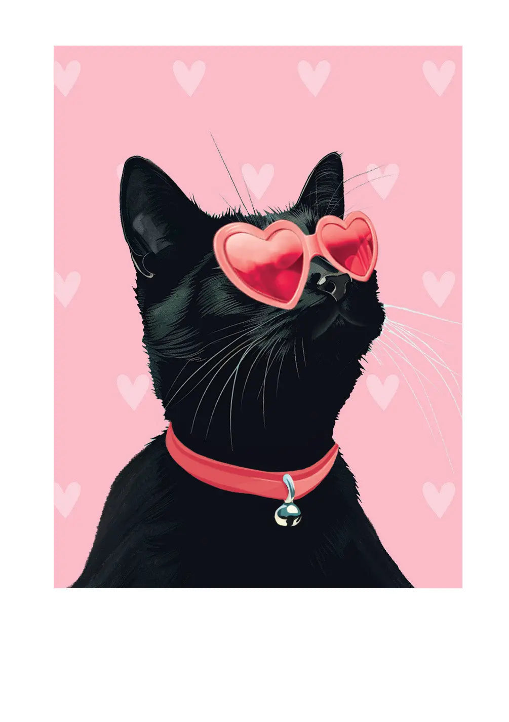 Valentine's Day Black Cat Card - FreshCut Paper