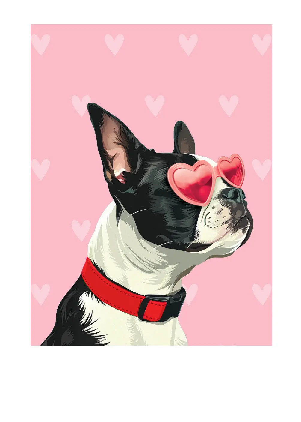 Valentine's Day Boston Terrier Card - FreshCut Paper
