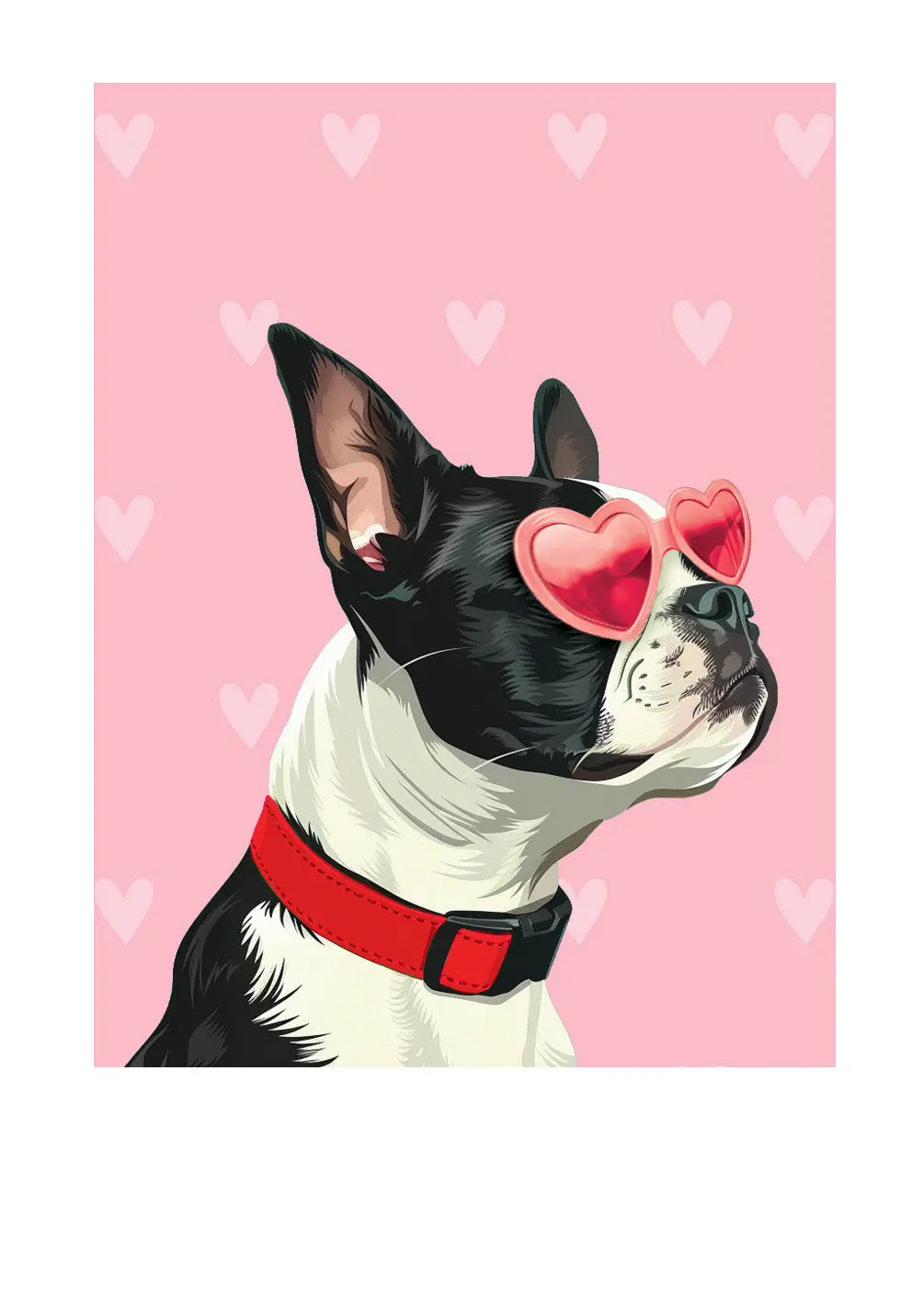 Valentine's Day Boston Terrier Card - FreshCut Paper