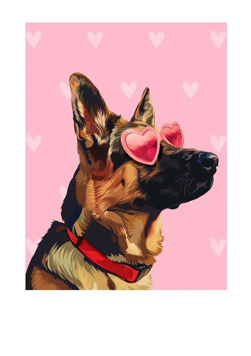 Valentine's Day German Shepherd Card - FreshCut Paper