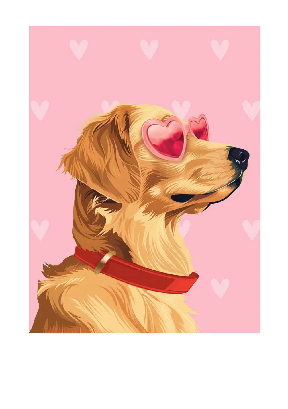 Valentine's Day Golden Retriever Card - FreshCut Paper