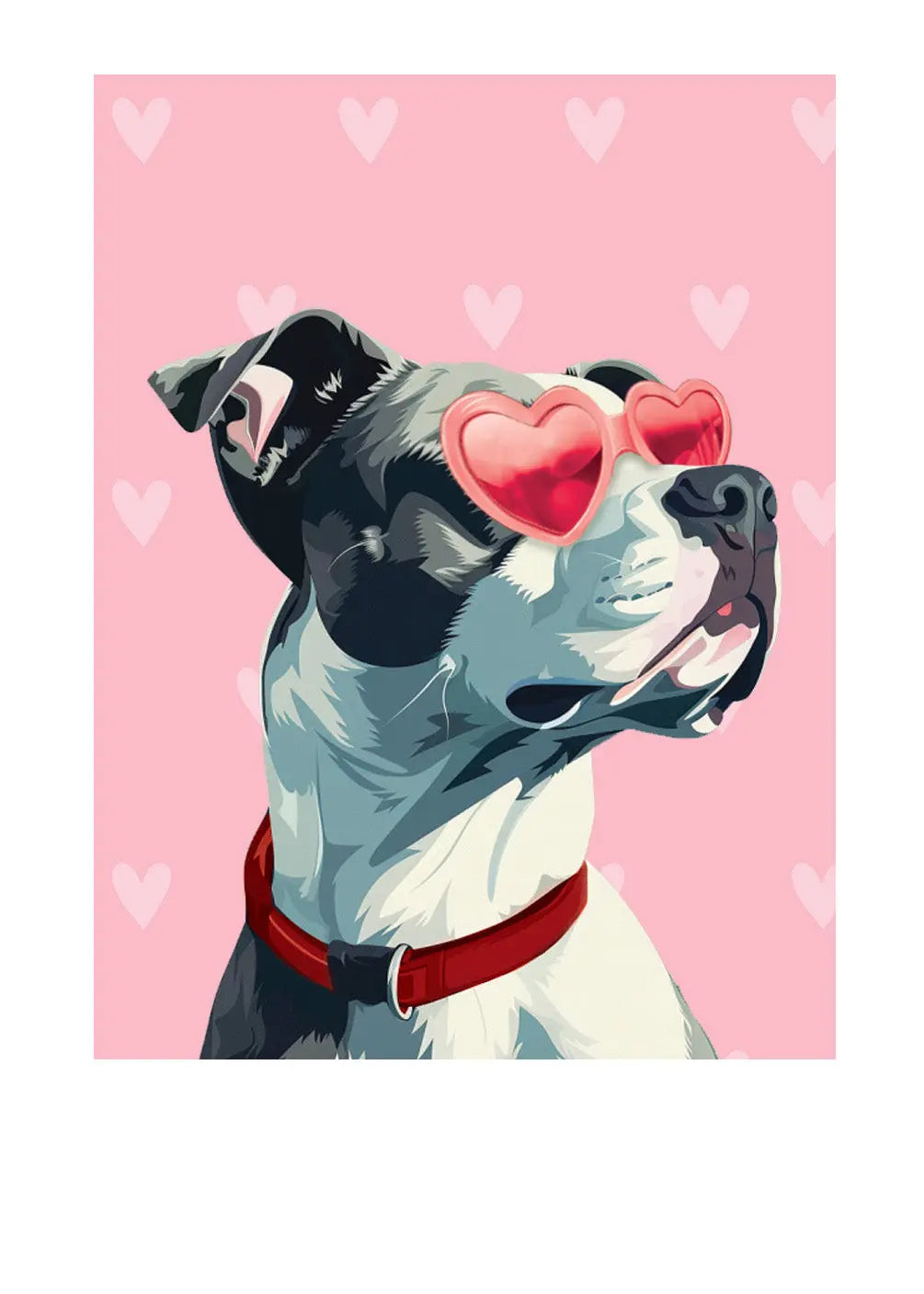 Valentine's Day Gray Pit Bull Card - FreshCut Paper