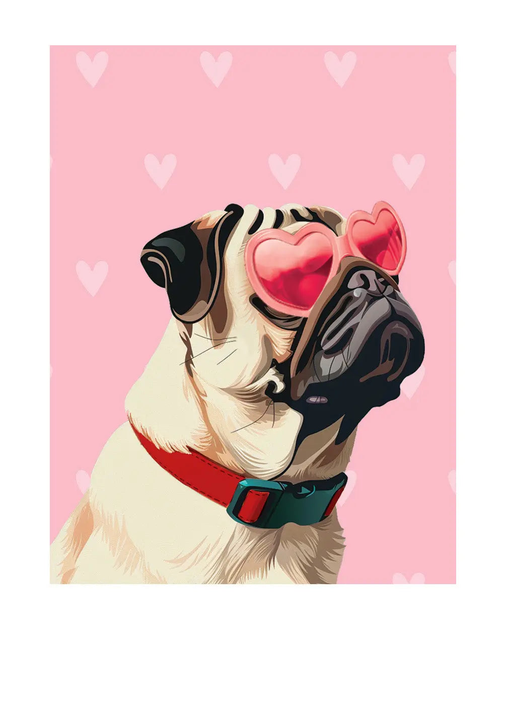 Valentine's Day Pug Card - FreshCut Paper