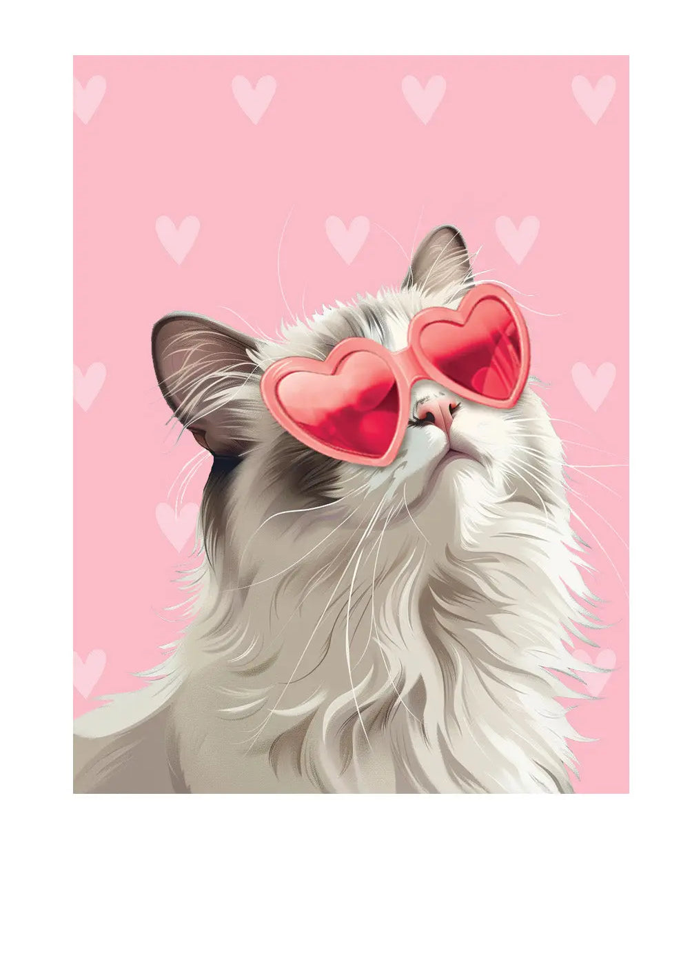 Valentine's Day Ragdoll Cat Card - FreshCut Paper
