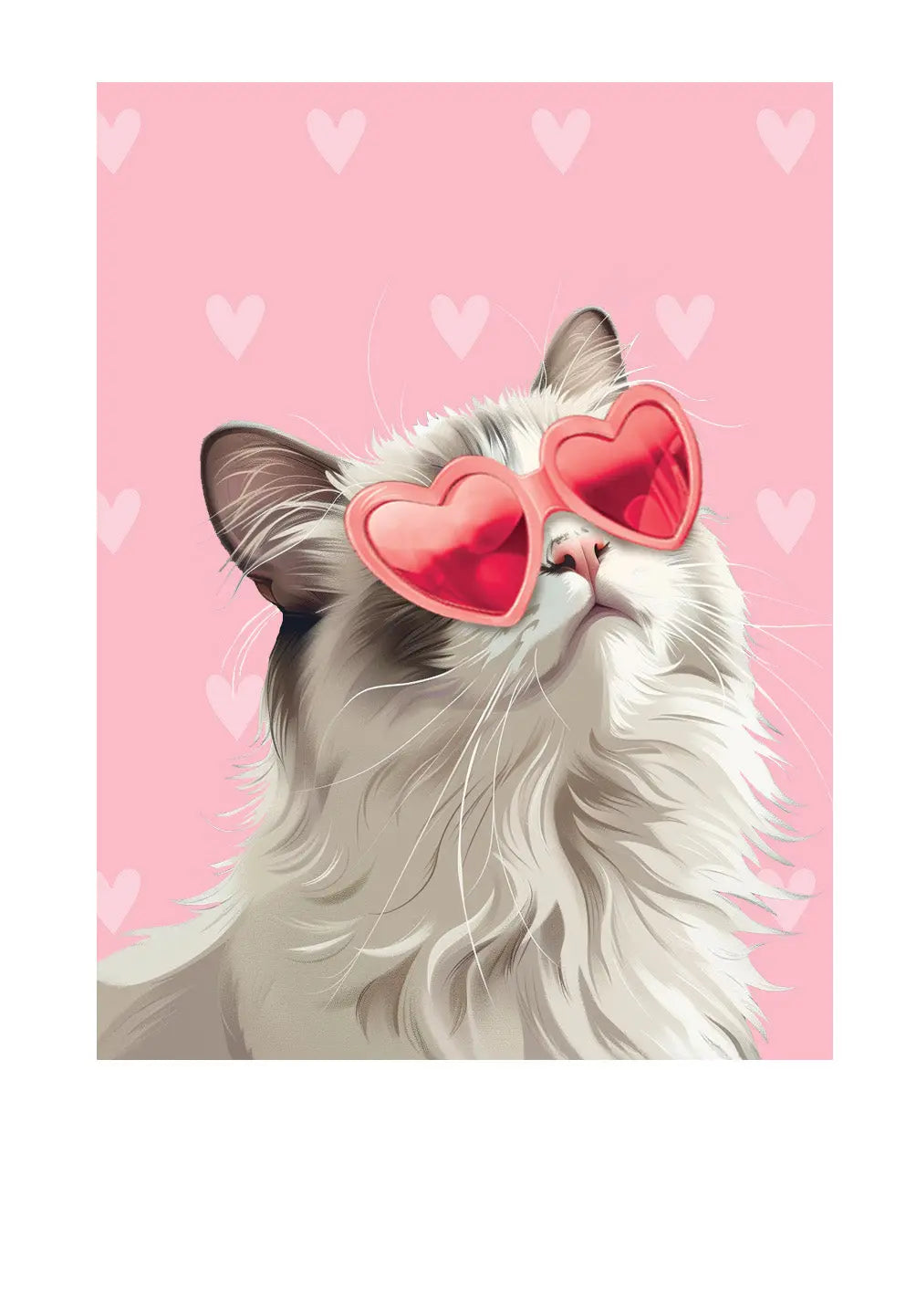 Valentine's Day Ragdoll Cat Card - FreshCut Paper
