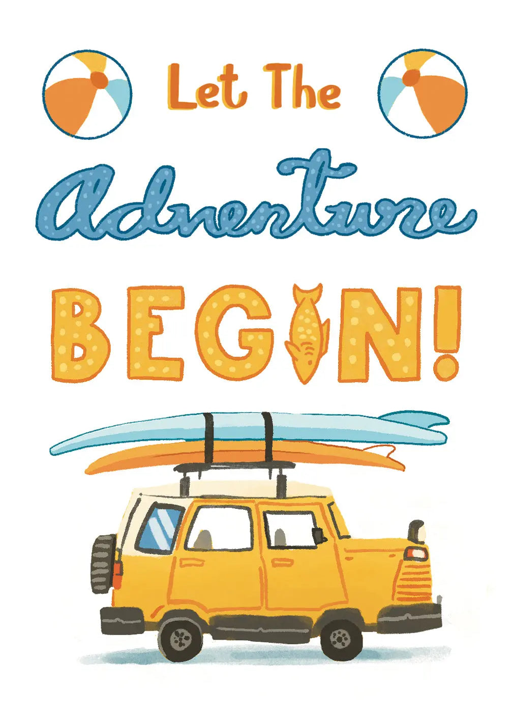 Yellow Beach Adventure Card - FreshCut Paper