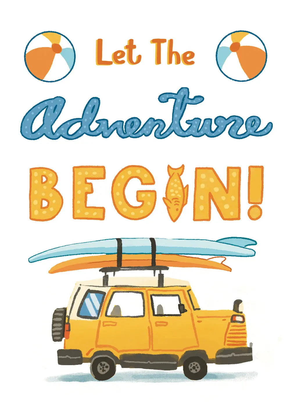 Yellow Beach Adventure Card - FreshCut Paper