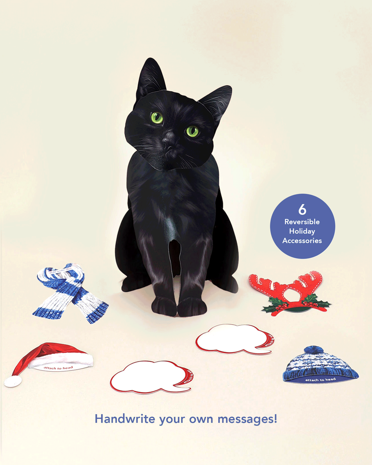 Holiday Black Cat Pop-Up Card FreshCut Paper