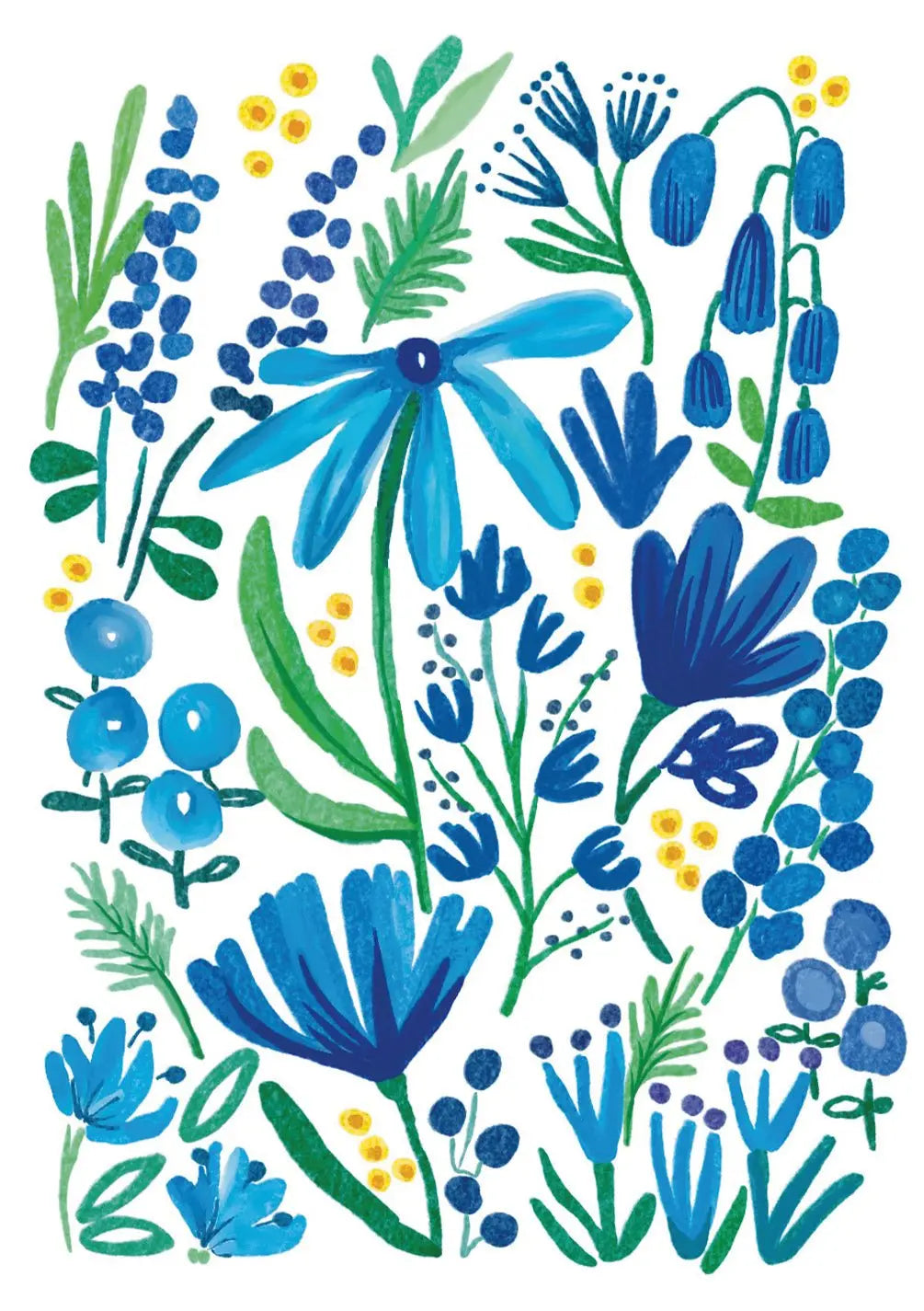 Blue Floral Card - FreshCut Paper