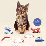 Holiday Brown Tabby Cat Pop-Up Card FreshCut Paper
