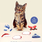 Holiday Brown Tabby Cat Pop-Up Card FreshCut Paper