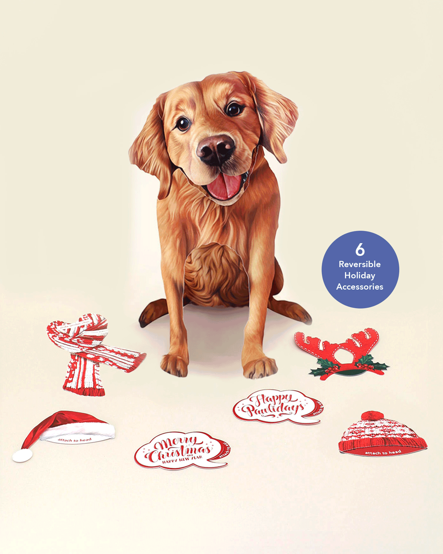 Holiday Golden Retriever Pop-Up Card FreshCut Paper