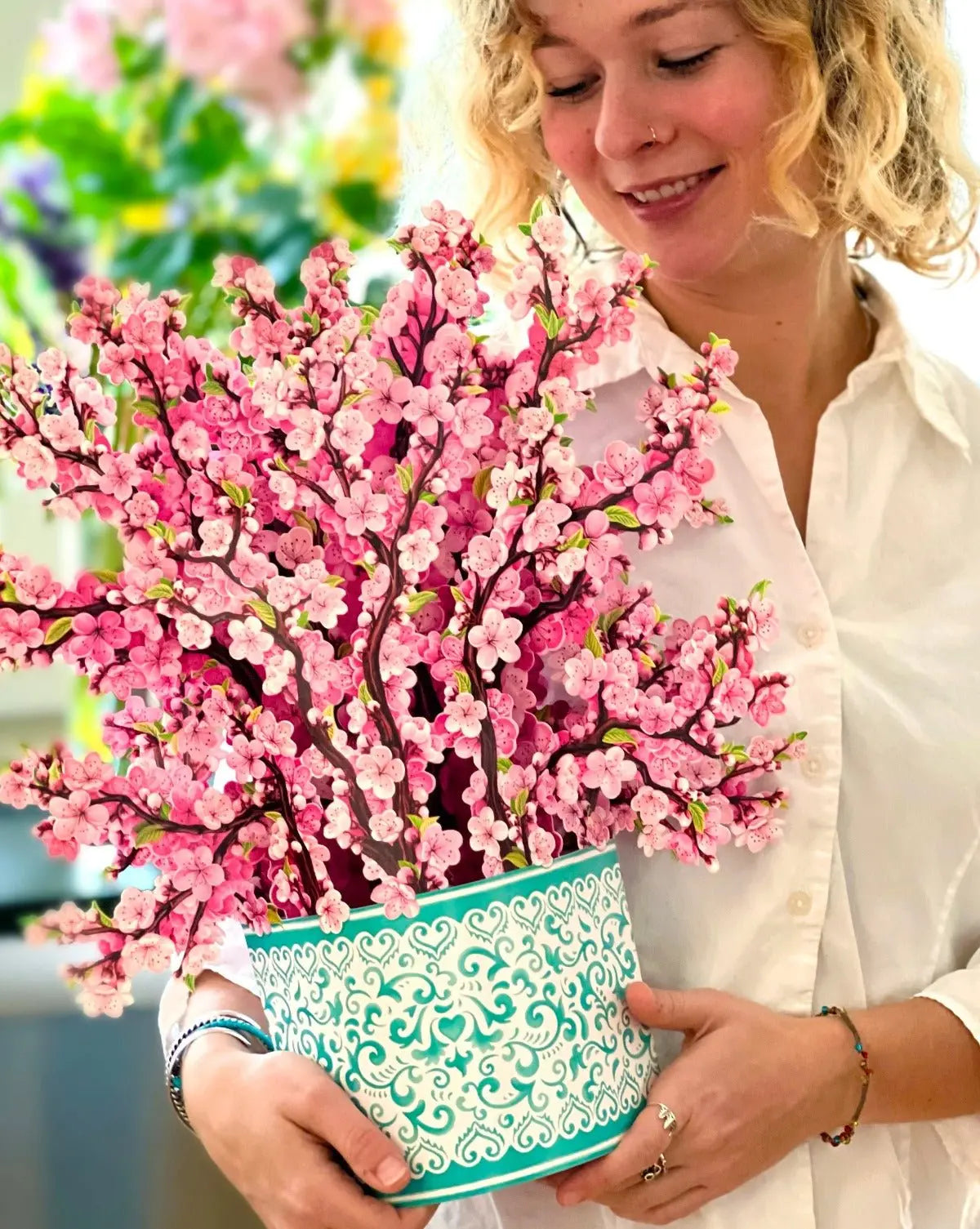 Grande Cherry Blossoms Paper Flower Bouquet – Fresh & Lifelike