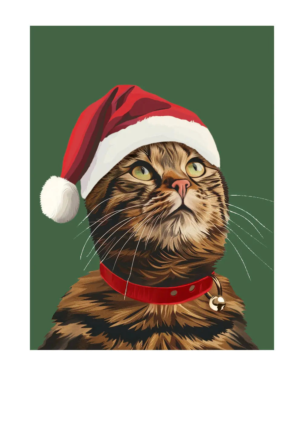 Holiday Brown Tabby Cat Card - FreshCut Paper