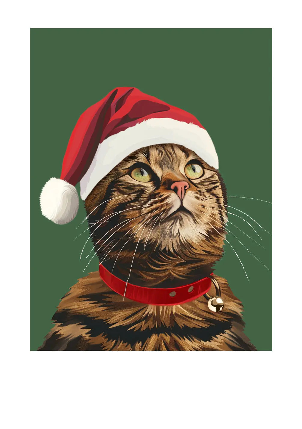 Holiday Brown Tabby Cat Card - FreshCut Paper