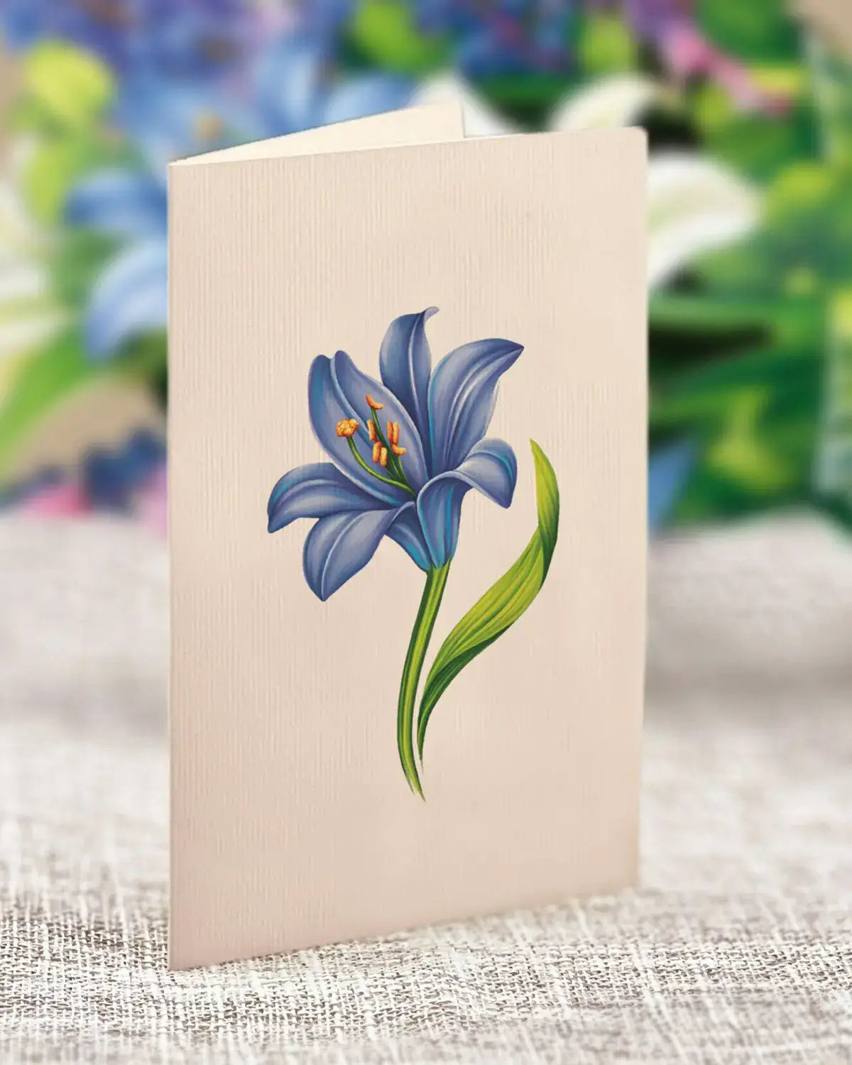 lily flower card Lilies & Lupines Bouquet Pop-Up Card