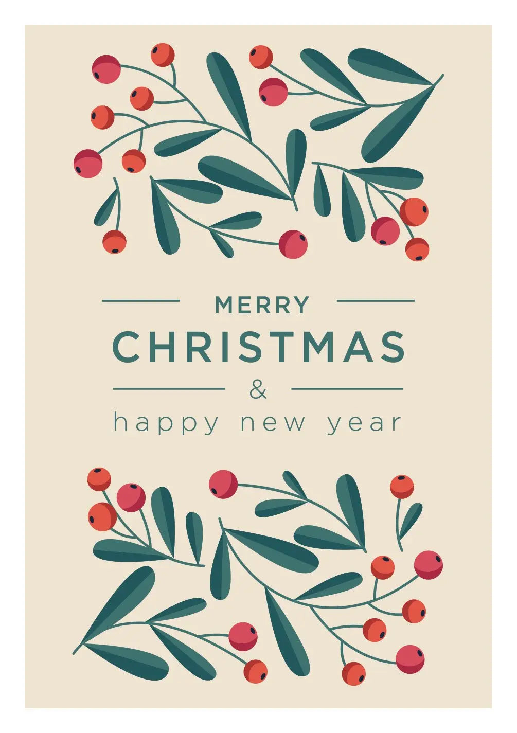 Merry Christmas and Happy New Years Card - FreshCut Paper
