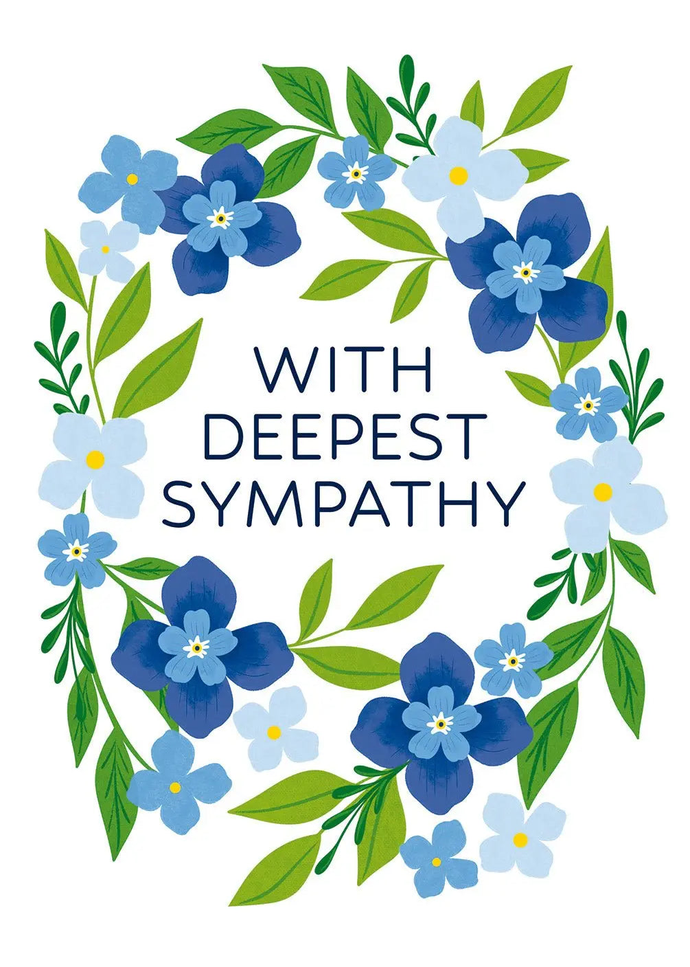 Sympathy Blue Floral Card - FreshCut Paper