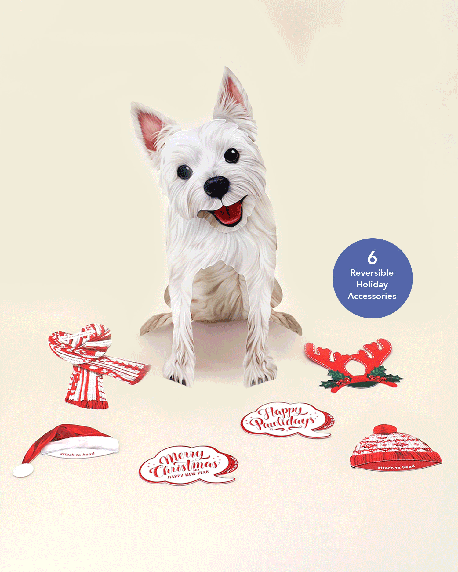 Holiday Westie Pop-Up Card FreshCut Paper
