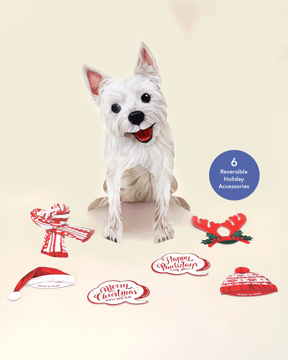 Holiday Westie Pop-Up Card FreshCut Paper